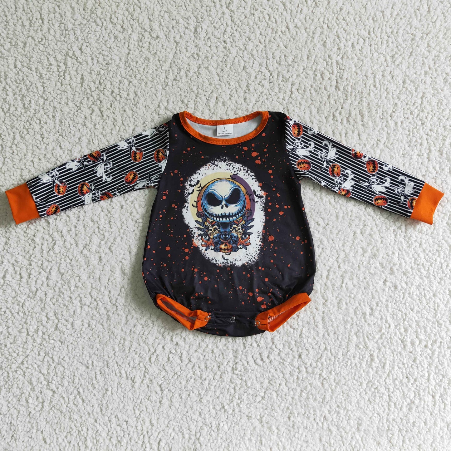 LR0144 baby halloween clothing cartoon print long sleeve bodysuit milk silk baby romper