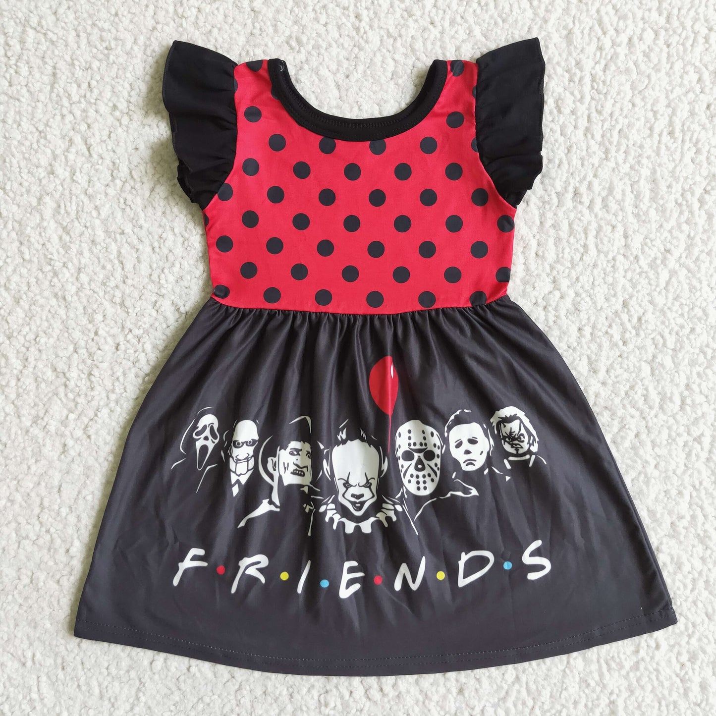 A3-3-1 baby clothing long sleeve Halloween kids dresses for girls milk silk
