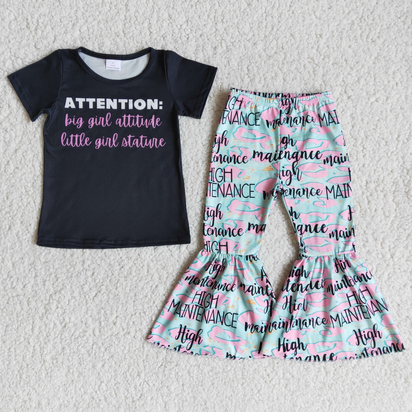 letter black top summer with long pants outfits