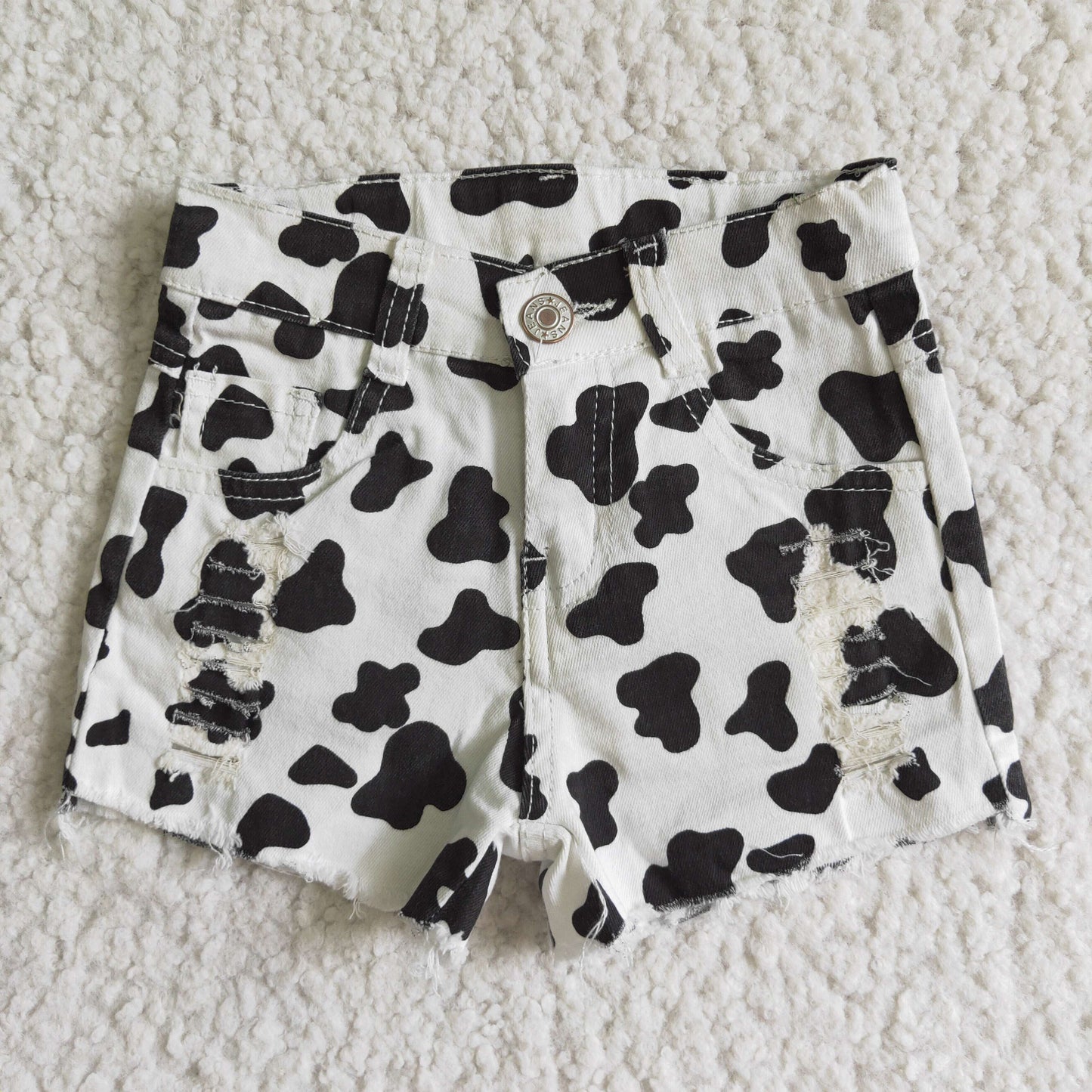 SS0027 Cow Print Denim summer Shorts