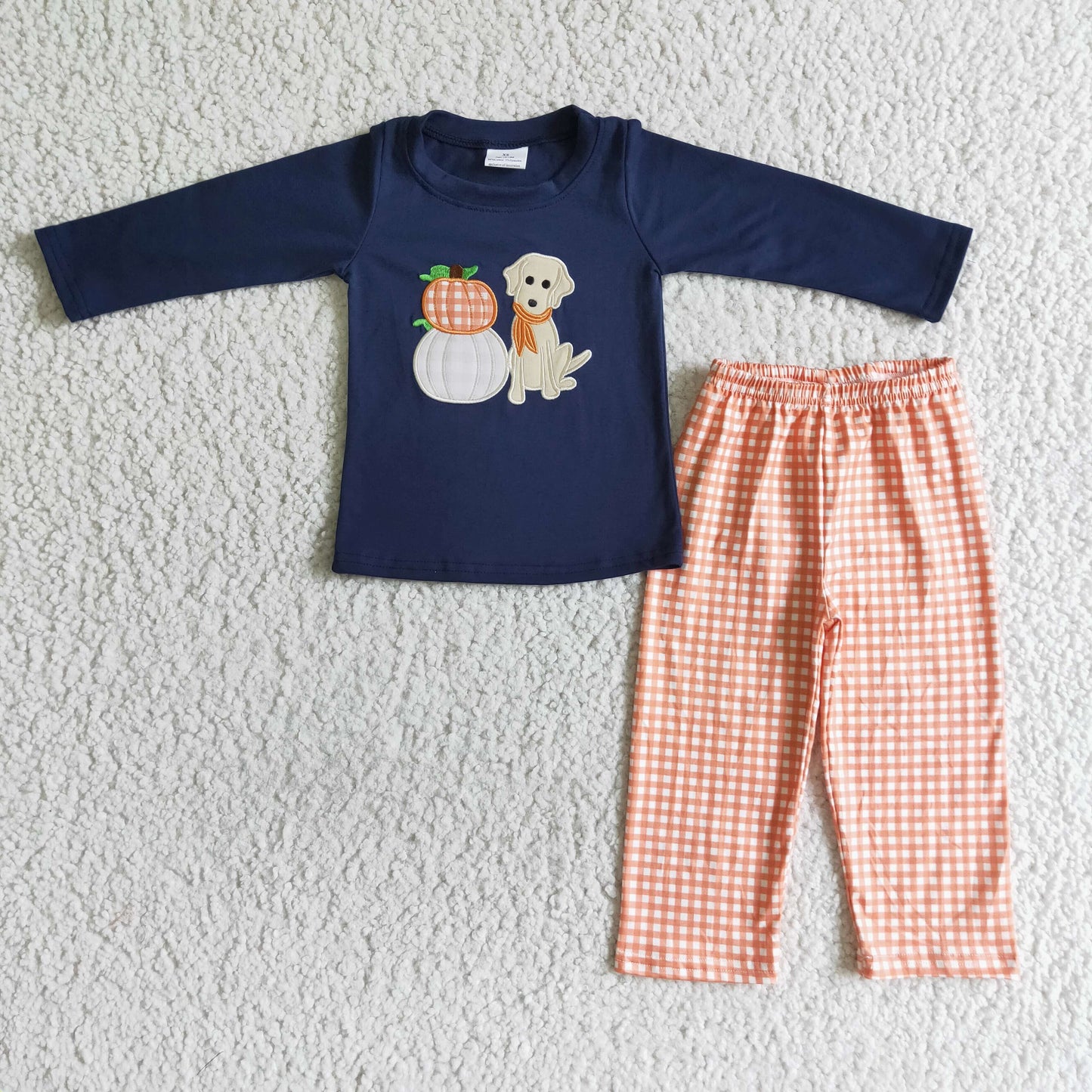 BLP0038 boys clothing Boys Halloween Long Sleeve pumpkin print boys clothing milk silk