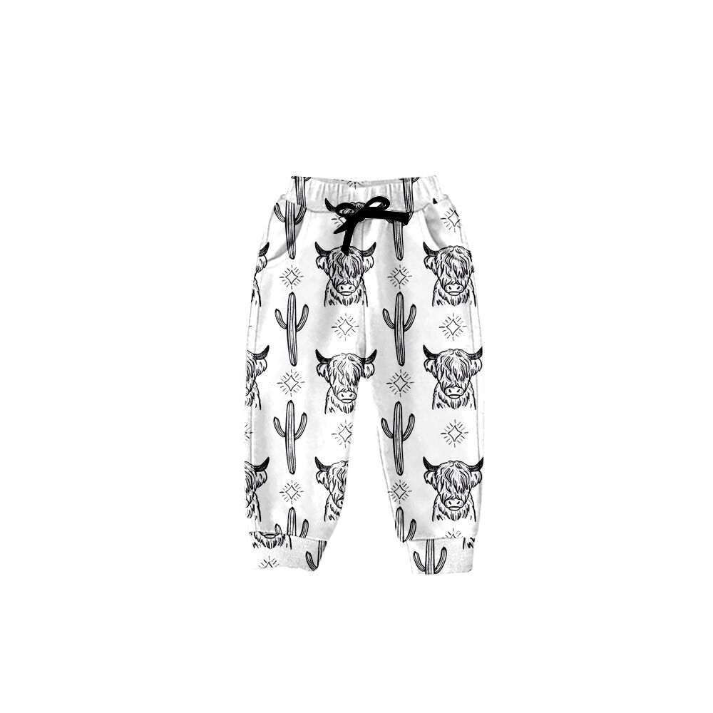 boys white bull head long pants