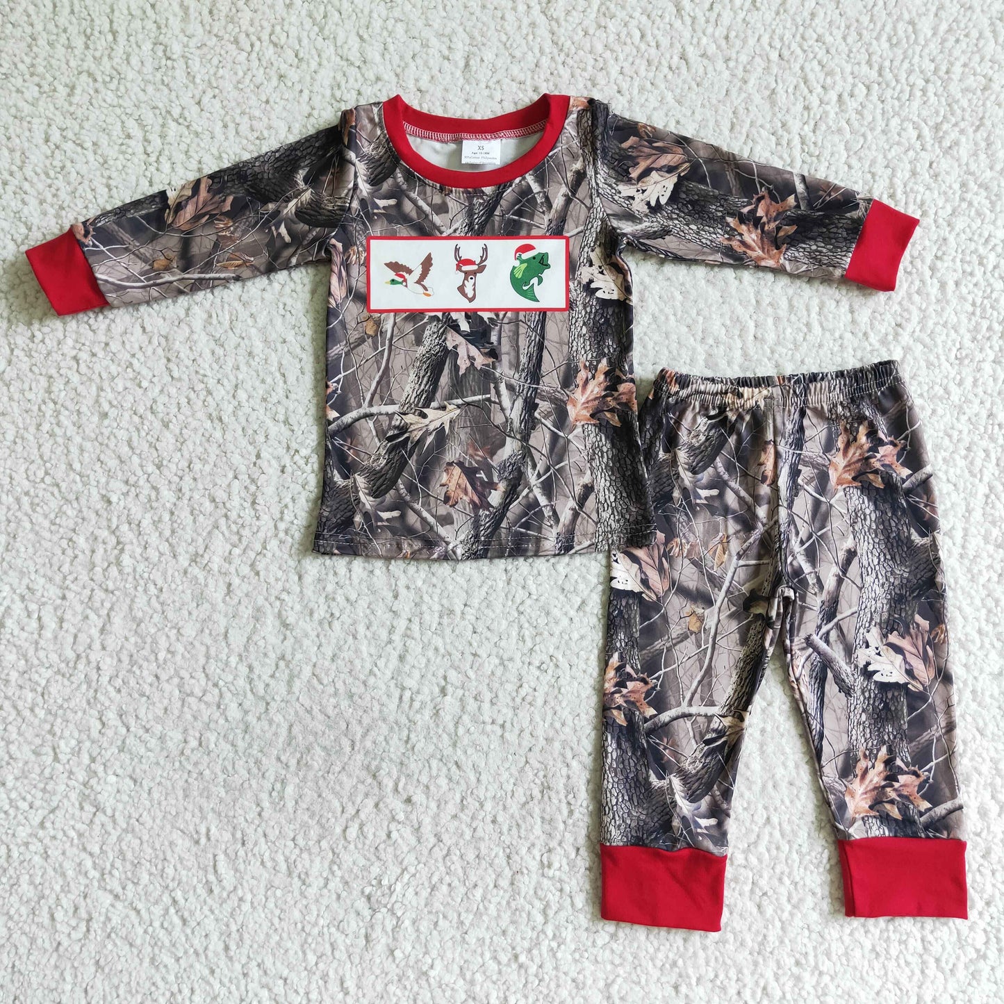 6A9-13-1 Boy's Clothing Set Christmas Long-Sleeved Trousers Set For Toddlers 2-Pece Set