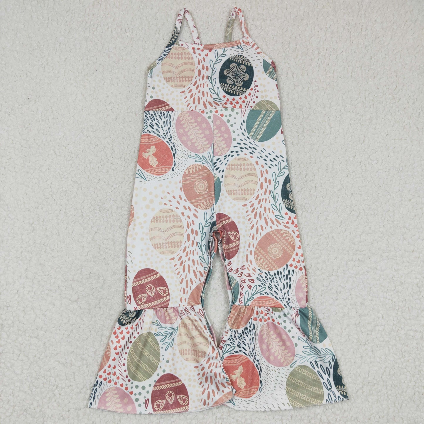 SR0205 Girls Egg Green Sling Jumpsuit