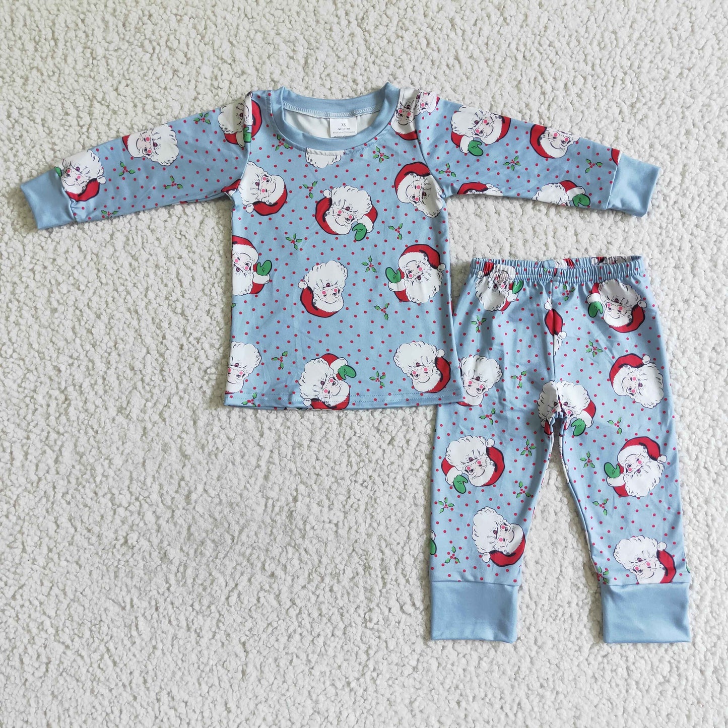 BLP0056 Boys Christmas Santa Claus Print Long Sleeve Top With Trousers Spring And fall