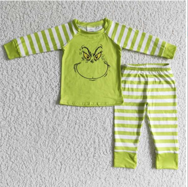 boys green face pajamas