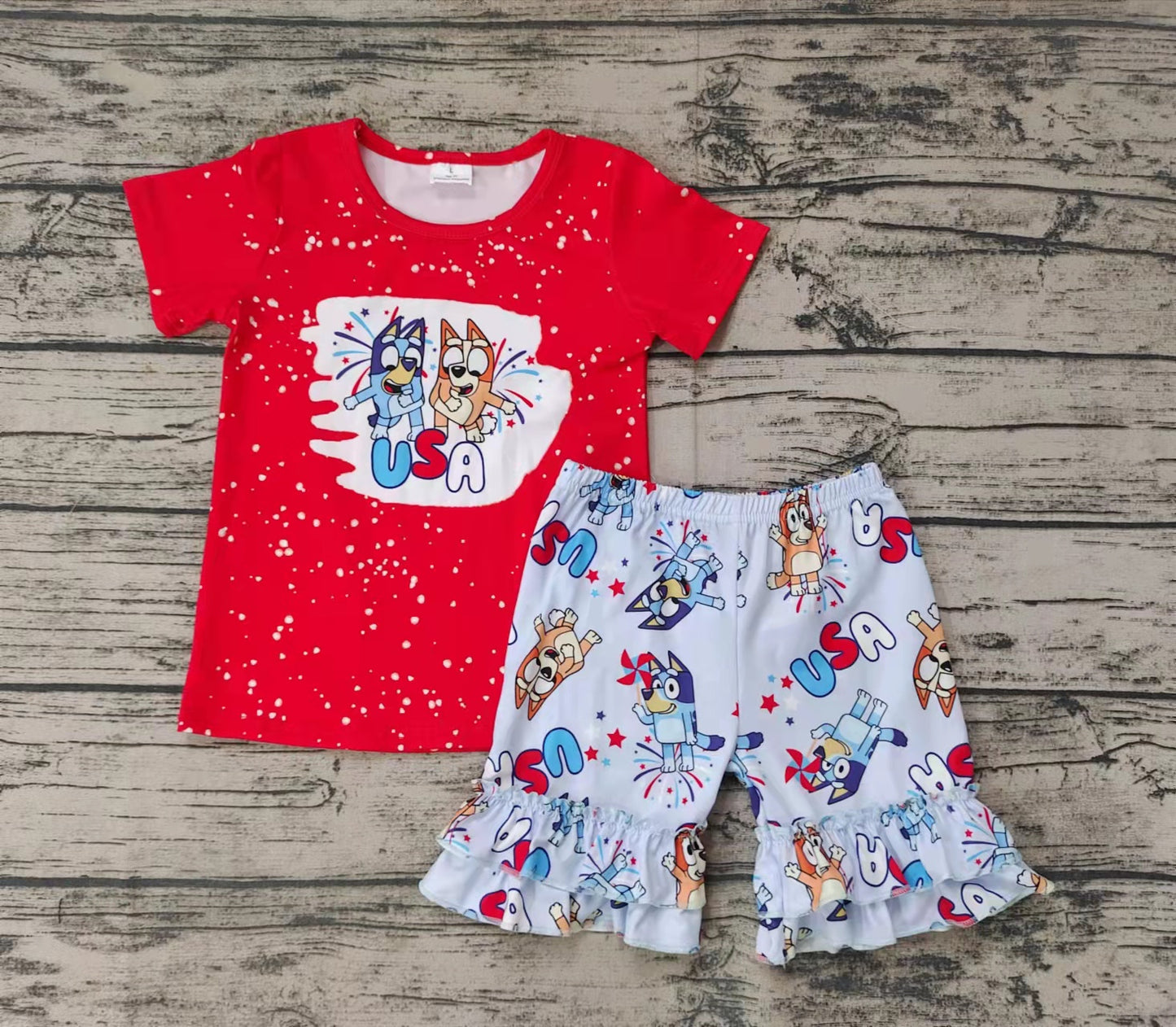 red top with shorts pre order