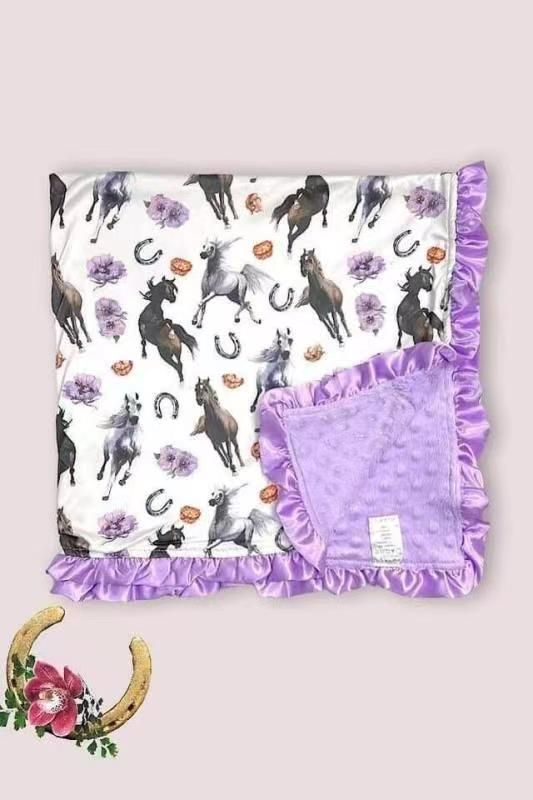 Lilac Horse Lace Blanket