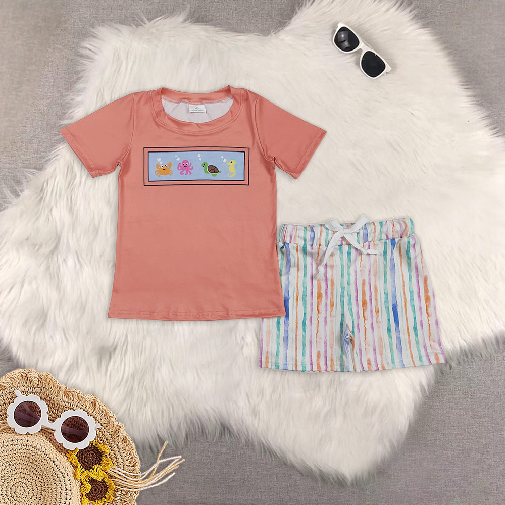 RTS NO MOQ baby Girls Clothes short sleeve shorts Sets