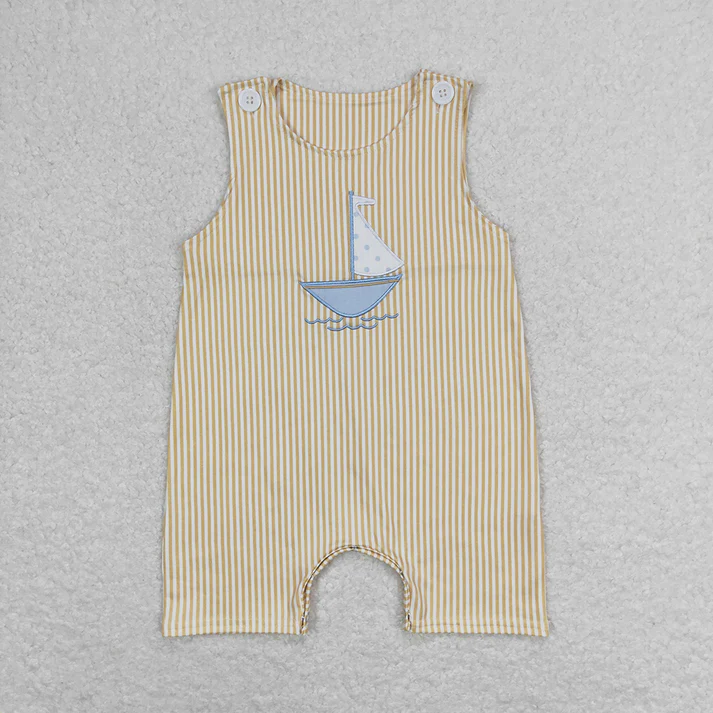 RTS Boys and girls embroidery Short Sleeve Shorts romper