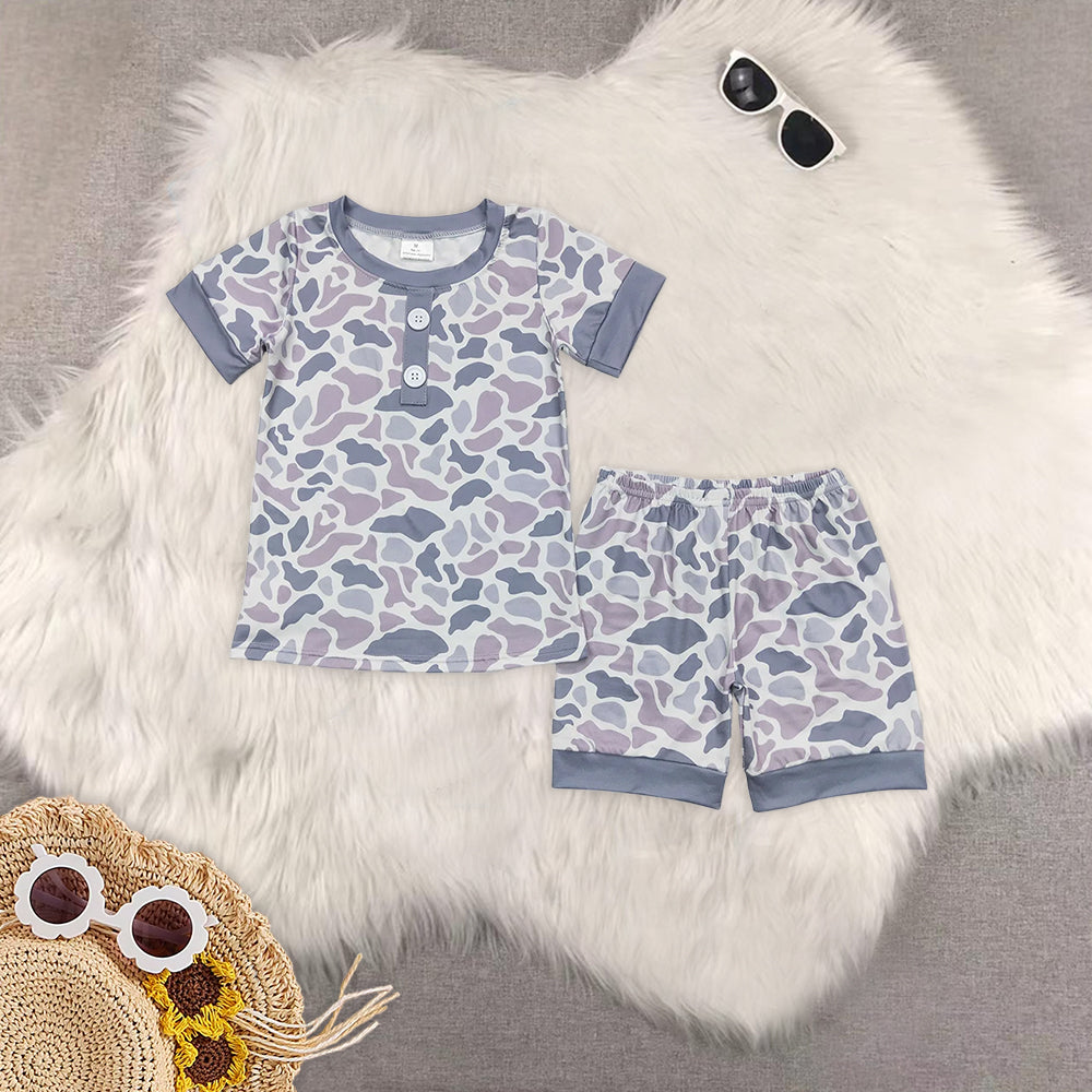 RTS NO MOQ Baby boy clothes camouflage Short Sleeve shorts pajamas Suit