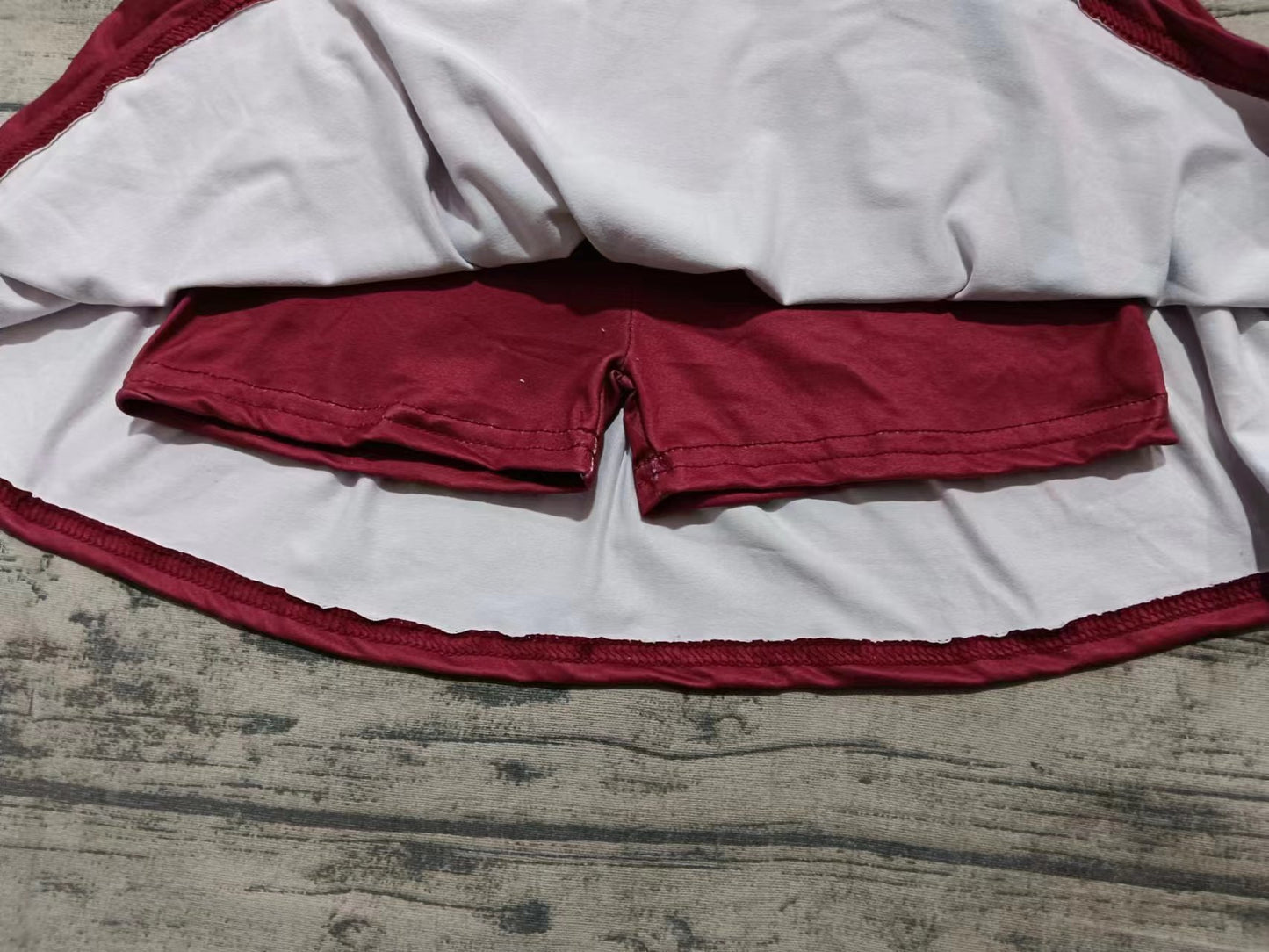 Custom moq 3 eta 6-7weeks Cheerleading brick red Sleeveless Top-Pants Skirt Set