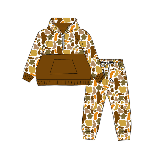 Custom moq 5 each style eta 6-7weeks baby boy clothes camouflage long sleeve pants sets and top and pants-25.8.5