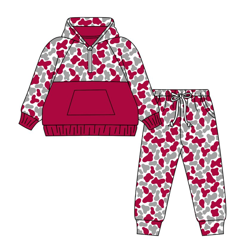 Custom moq 5 each style eta 6-7weeks baby boy clothes camouflage long sleeve pants sets and top and pants-25.8.5