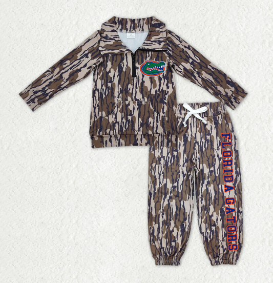 Custom moq 5 mix size milk silk summer teams baby boys clothes camouflage long sleeve pants sets-25.11.12