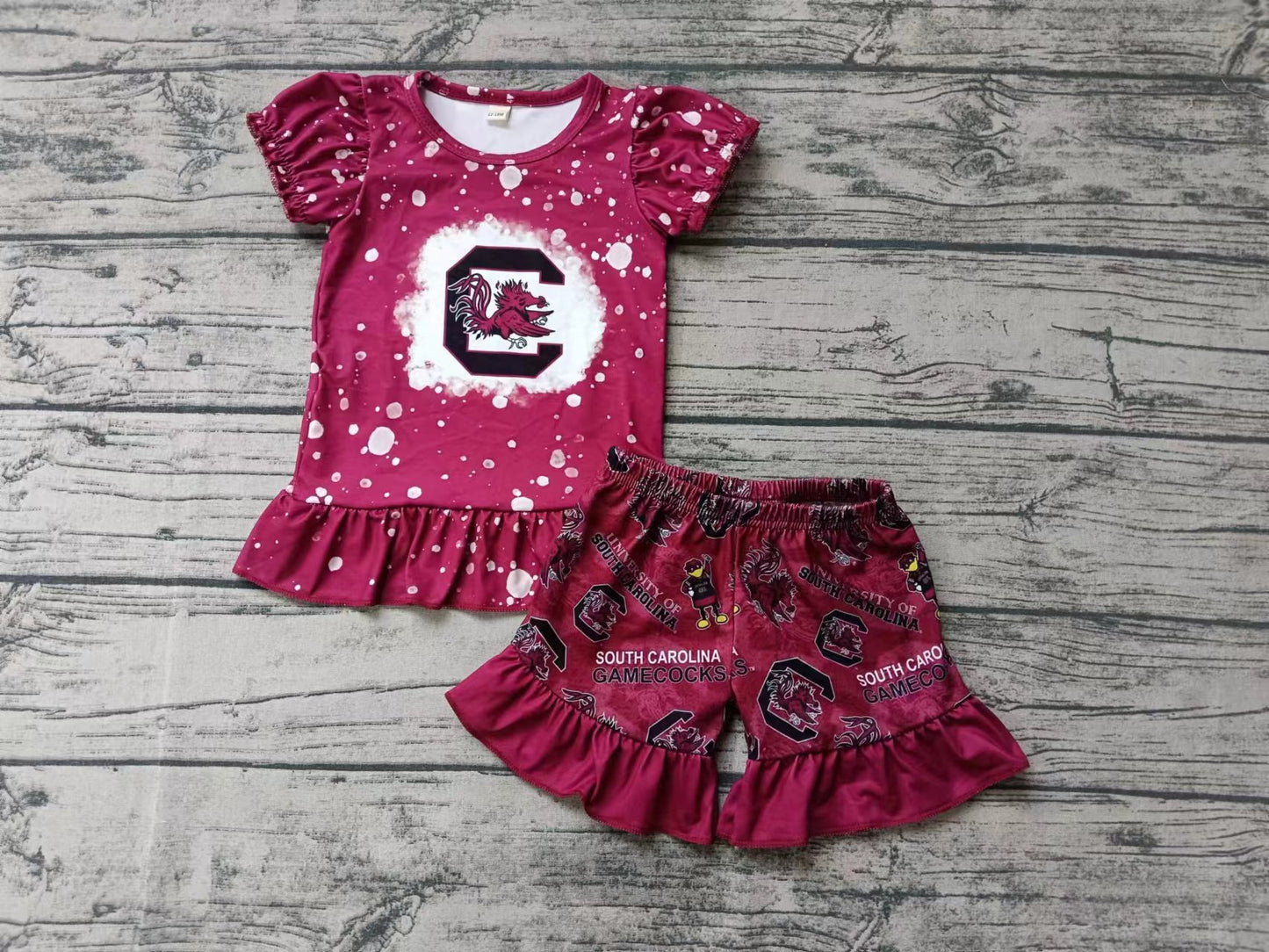 custom moq 3 eta 5weeks Team Girls Short Sleeve + Pants Suit shorts sets