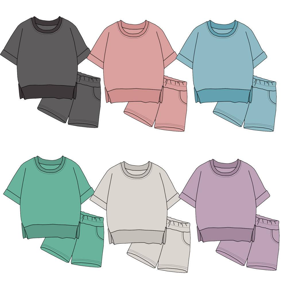Custom moq 5 each style eta 6-7weeks baby girl clothes short sleeve shorts sets-25.7.24