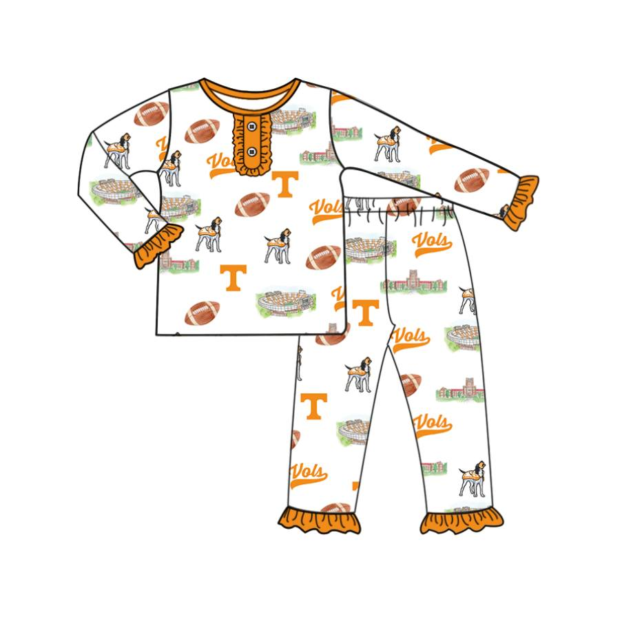 Custom moq 8 mix size milk silk summer team baby girls clothes orange short sleeve pants sets 3 and jumpsuit and adult pants-25.9.25
