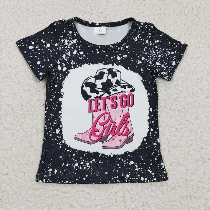 RTS NO MOQ baby girl clothes Short Sleeve Top