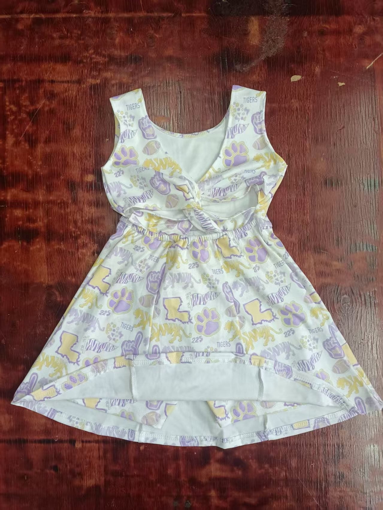 Custom moq 3 eta 6-7weeks baby girl clothes team sleeveless dress