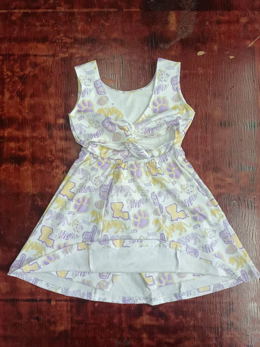 Custom moq 3 eta 6-7weeks baby girl clothes team sleeveless dress