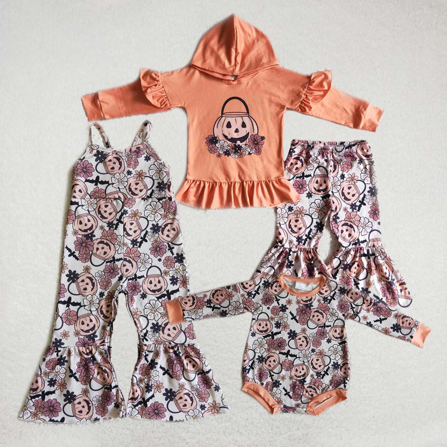 RTS Pumpkin Position Milk Silk Halloween Witch Long Sleeve Pants Suit