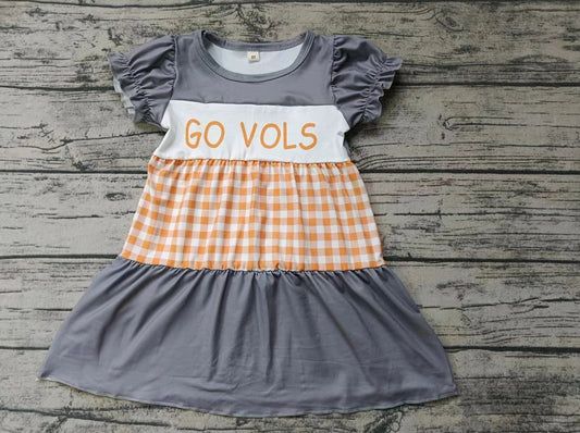 custom moq 5 eta 4-6weeks summer girls team gray short sleeve skirt dress