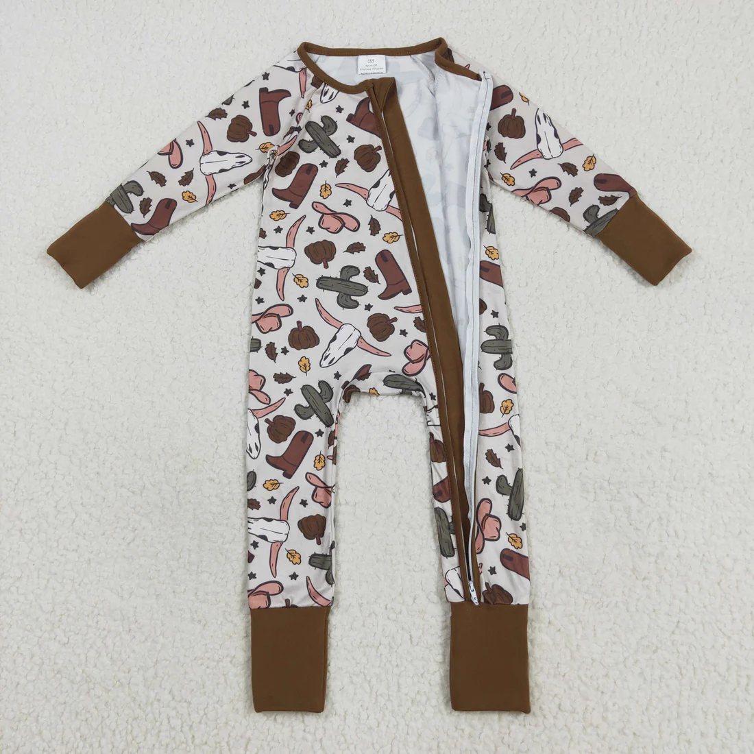 RTS NO MOQ Sibling Baby boy girls clothes western boots long-sleeve rompers