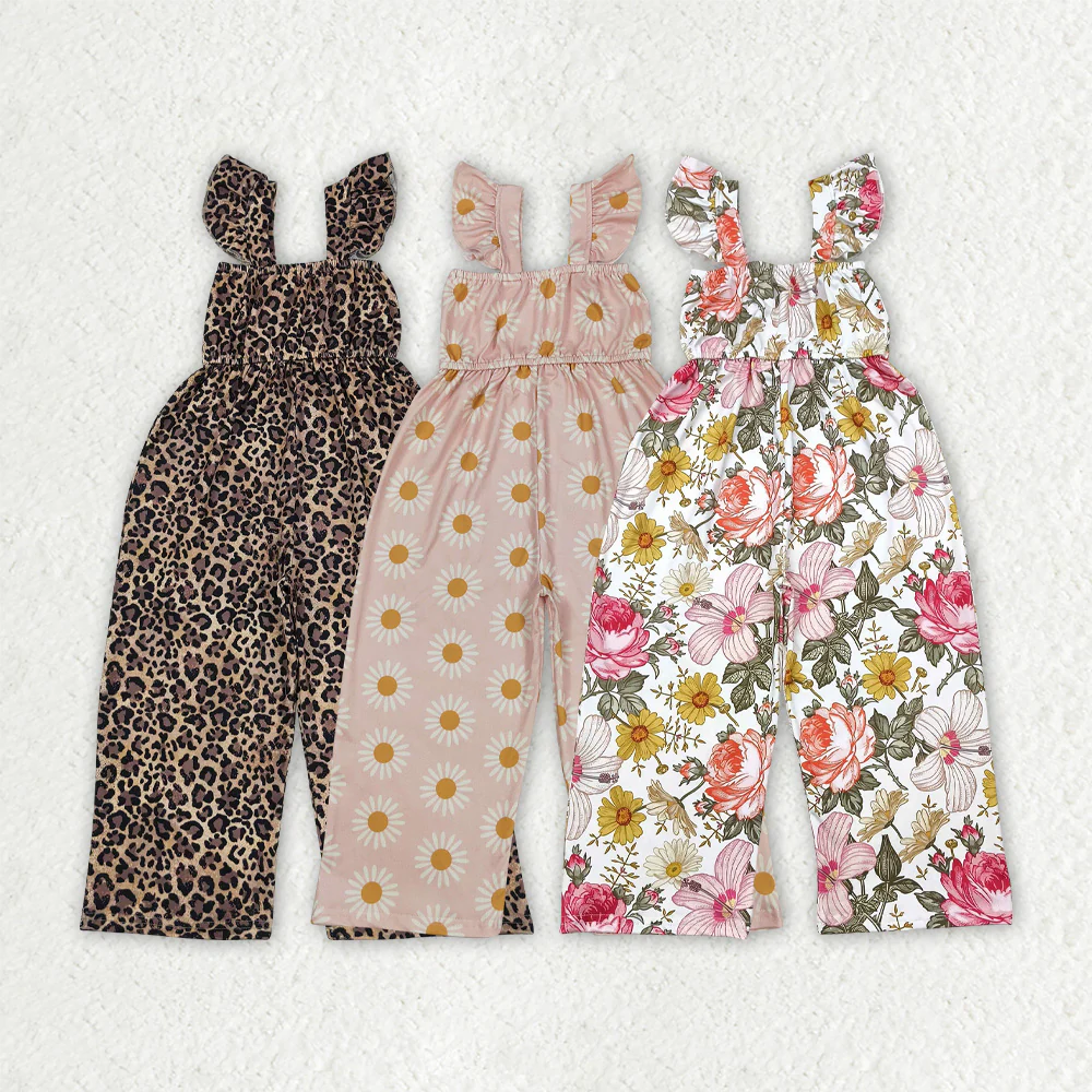 RTS Baby girls clothes flying sleeve jumpsuits