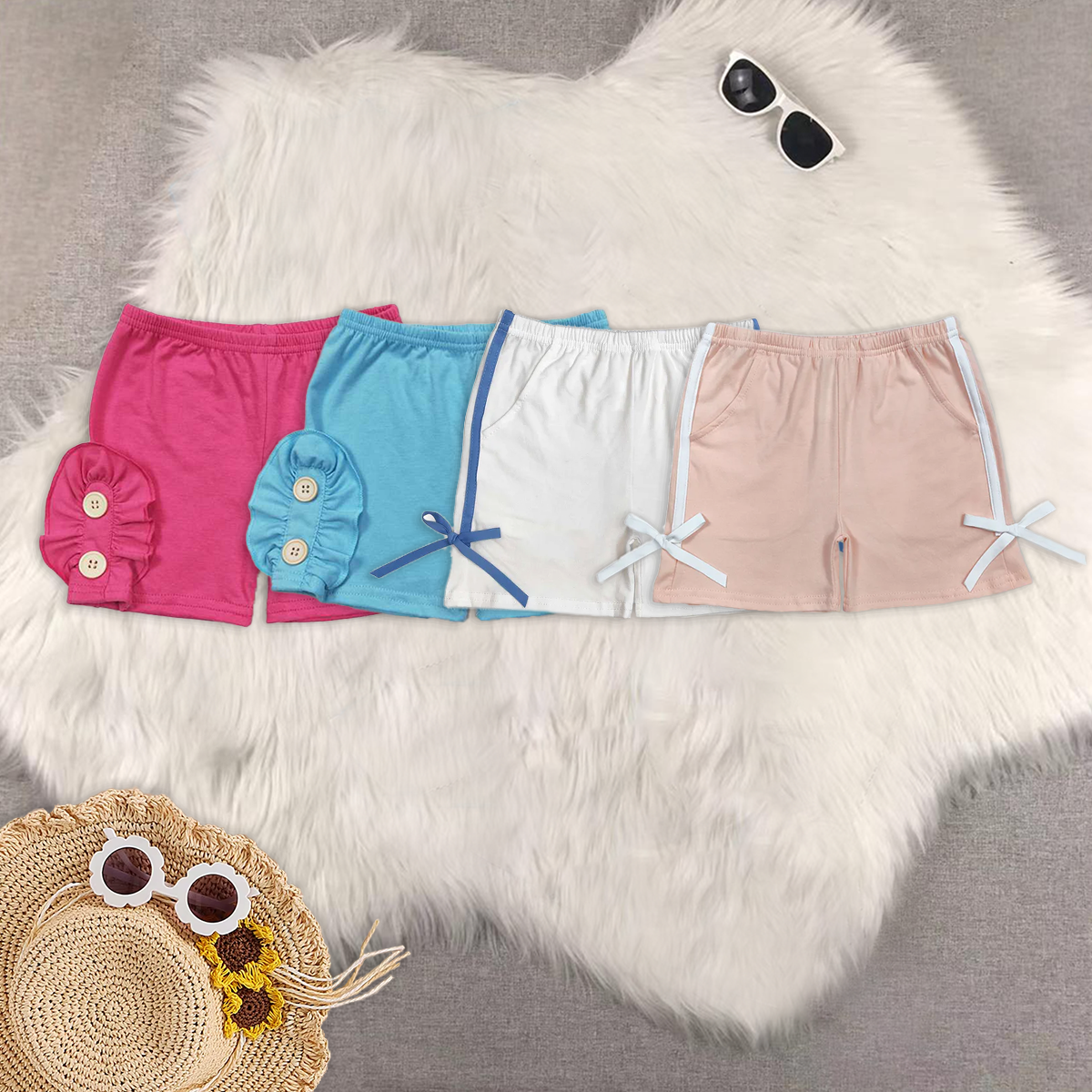 RTS NO MOQ baby girl clothes summer bow shorts