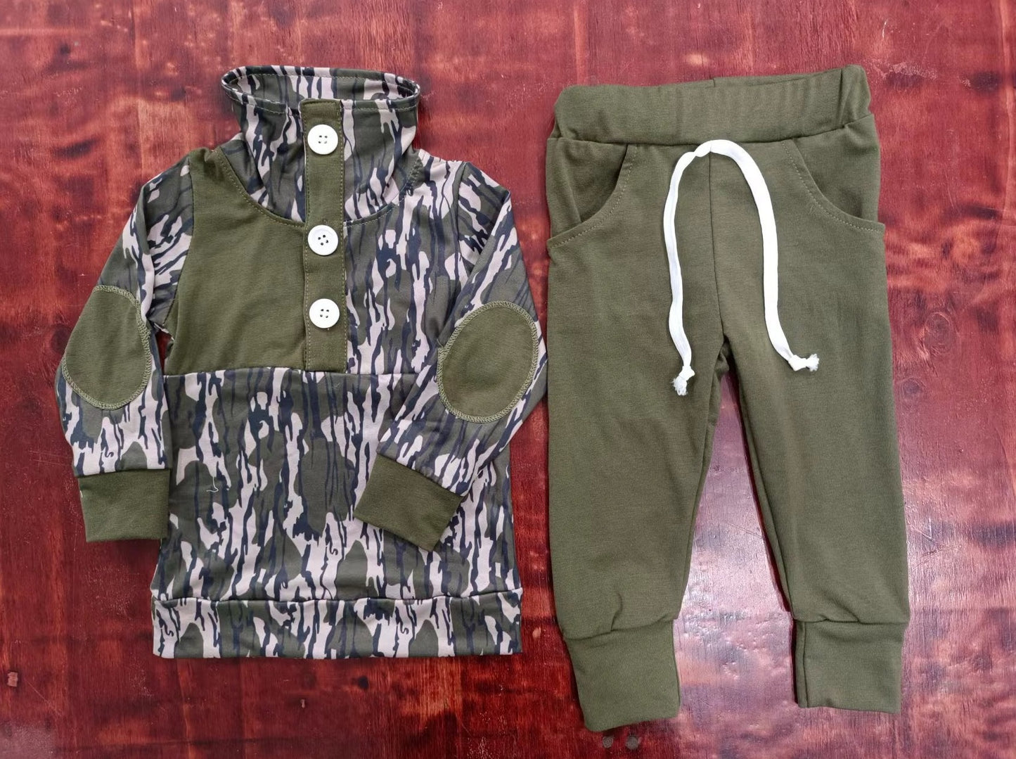 custom moq 5 eta 4-6weeks mix size baby girls clothes camouflage long sleeve pants sets