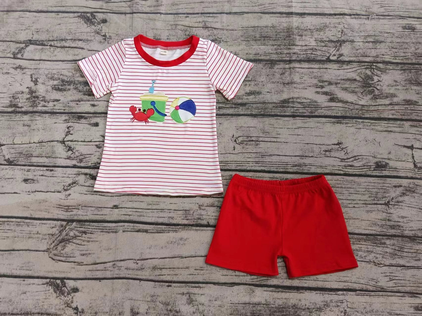 Custom moq 3 eta 6-7weeks baby boys clothes crab Short Sleeve shorts sets