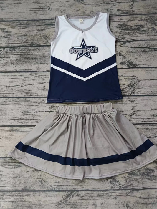 Custom moq 5 each style eta 6-7weeks baby girl clothes team sleeveless skirts sets-25.8.6