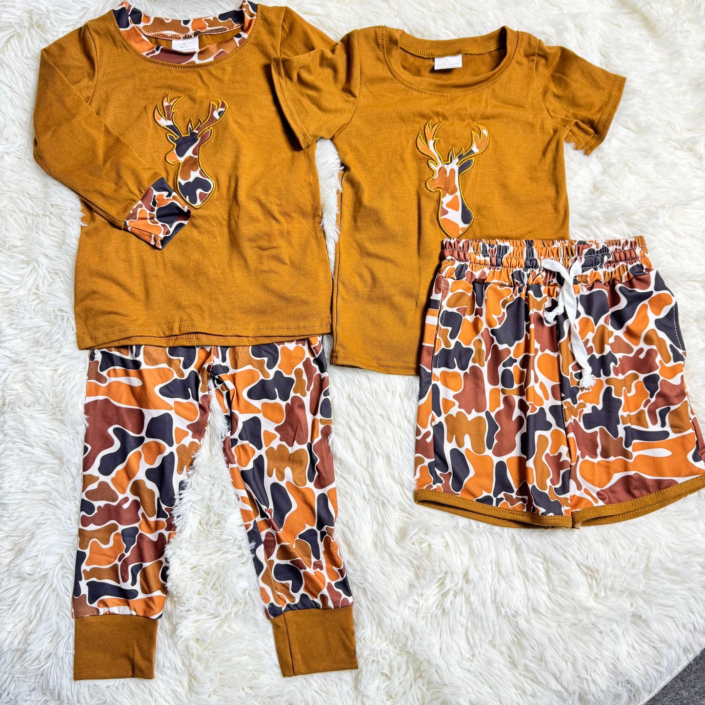 RTS NO MOQ Sibling Baby boy clothes embroidery short-sleeved shorts suit and pants sets
