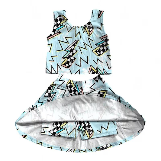 Custom moq 5 each style eta 6-7weeks baby girls summer sleeveless skirts shorts sets -25.7.24