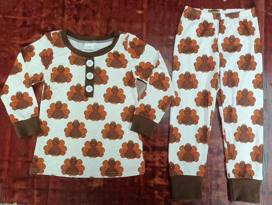 Custom moq 3 eta 6-7weeks Brown Turkey Print Long Sleeve Suit