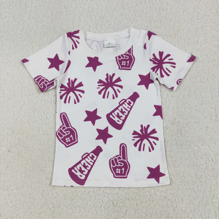 RTS NO MOQ Sibling baby girls clothes cheer short sleeve shorts sets and Top and shorts