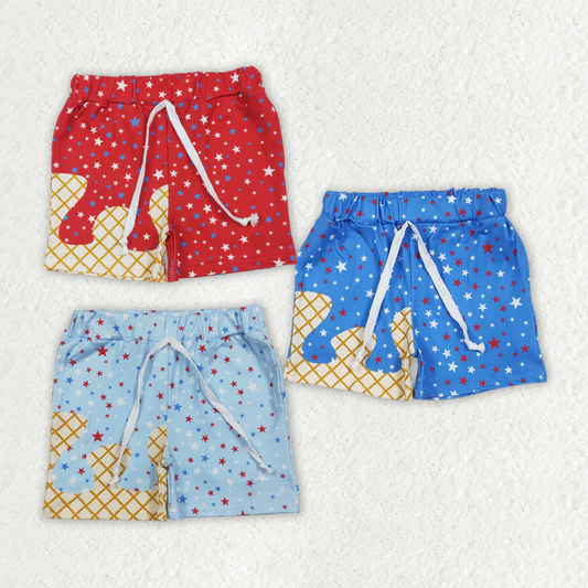RTS NO MOQ Sibling Baby boy clothes 4th of july Summer ice cream team Shorts