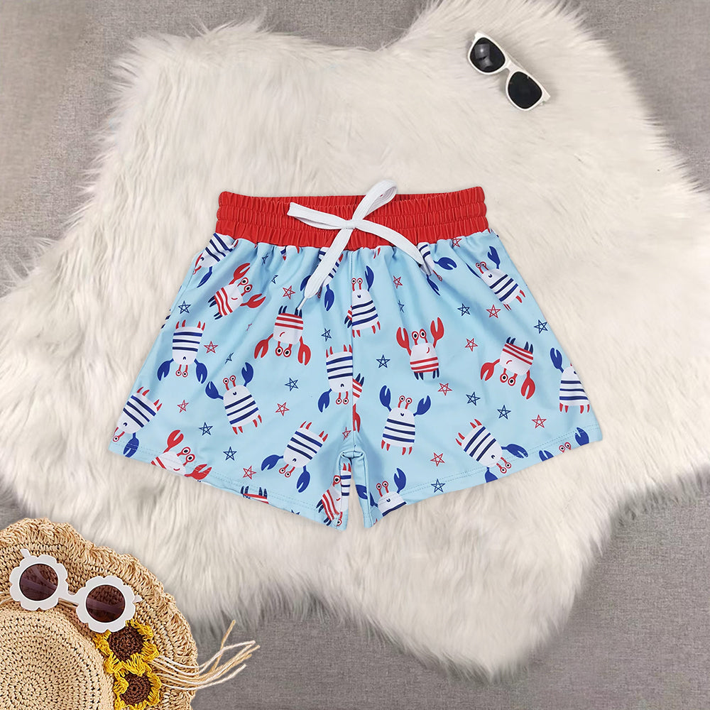 RTS NO MOQ baby boy clothes 4th of july summer swim trunks