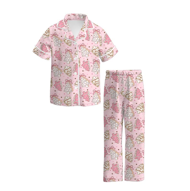 Custom moq 3 eta 7/8week moq 5 eta /4/5week baby girl clothes Christmas short Sleeve pants sets