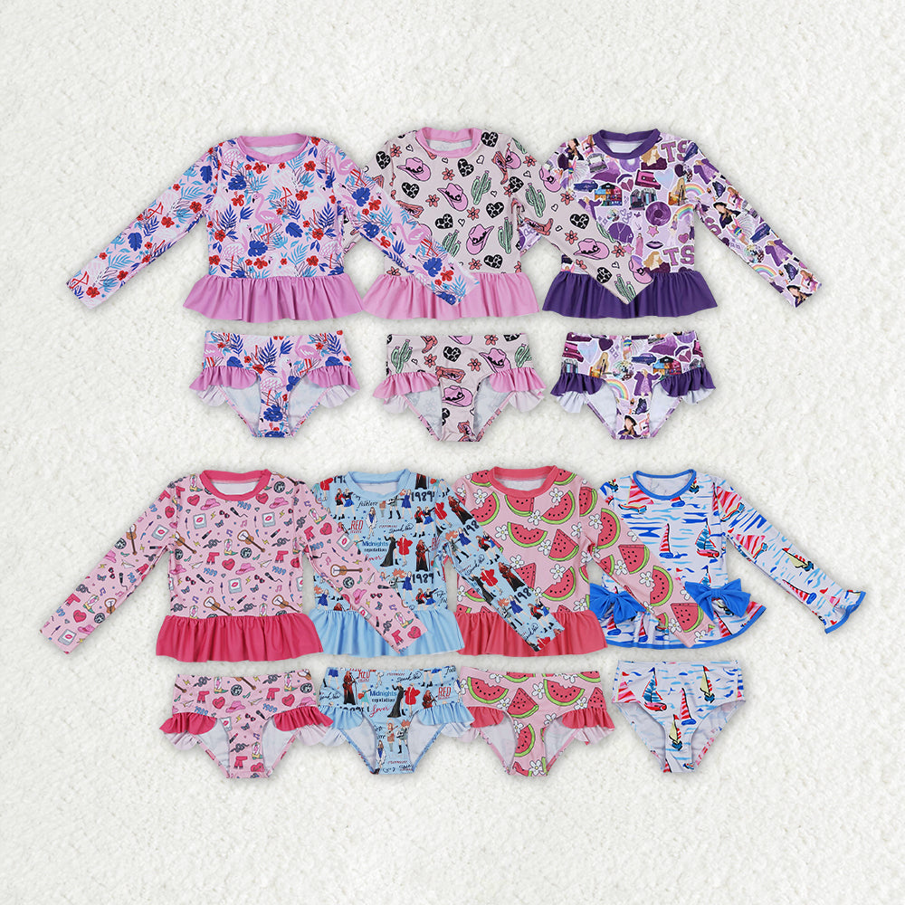 RTS NO MOQ baby girl clothes Short Skirt Set & Swimsuit