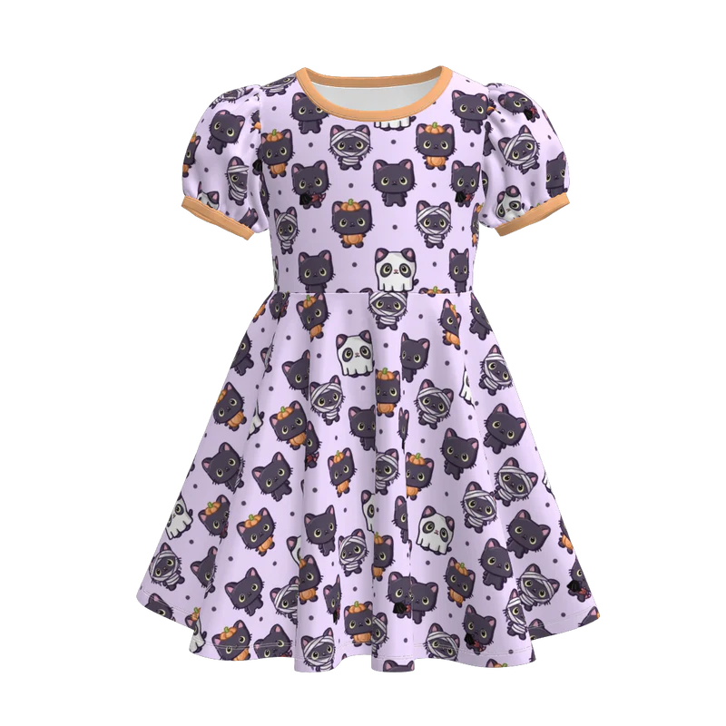 Custom moq 5 each style eta 6-7weeks baby girls summer short sleeve dress