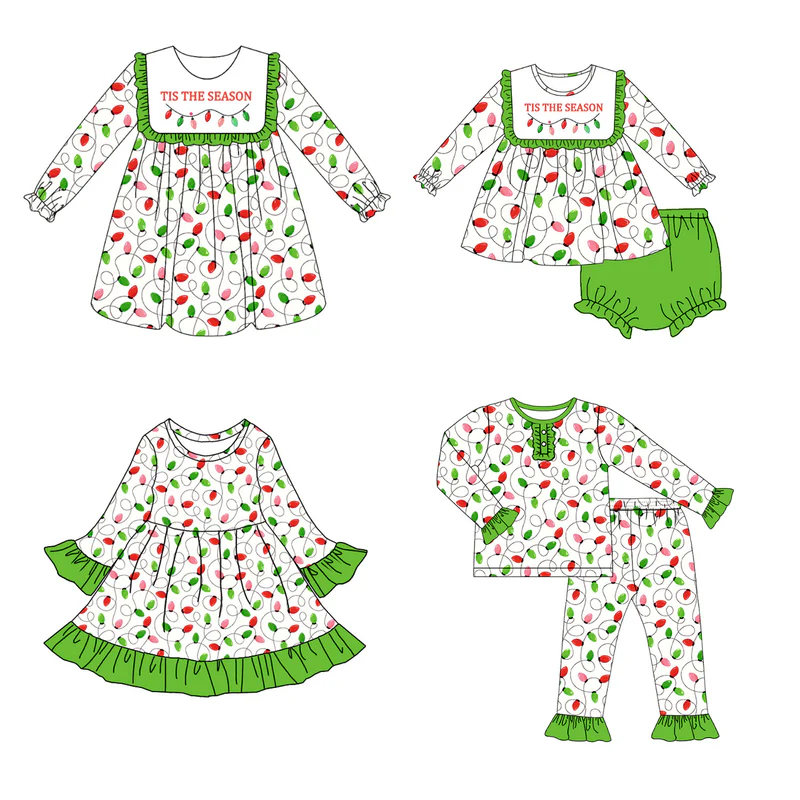Custom moq 5 each style eta 6-7weeks baby girl clothes THIS IS SEASON long sleeve pants sets and briefs sets and dress 1 and dress 2 -25.7.19