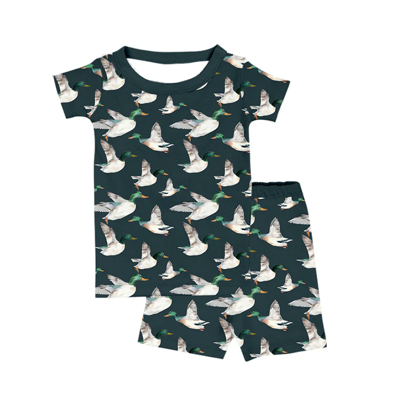 Deadline: May 16 custom no moq eta 5-6weeks Green duck short-sleeved shorts pajamas