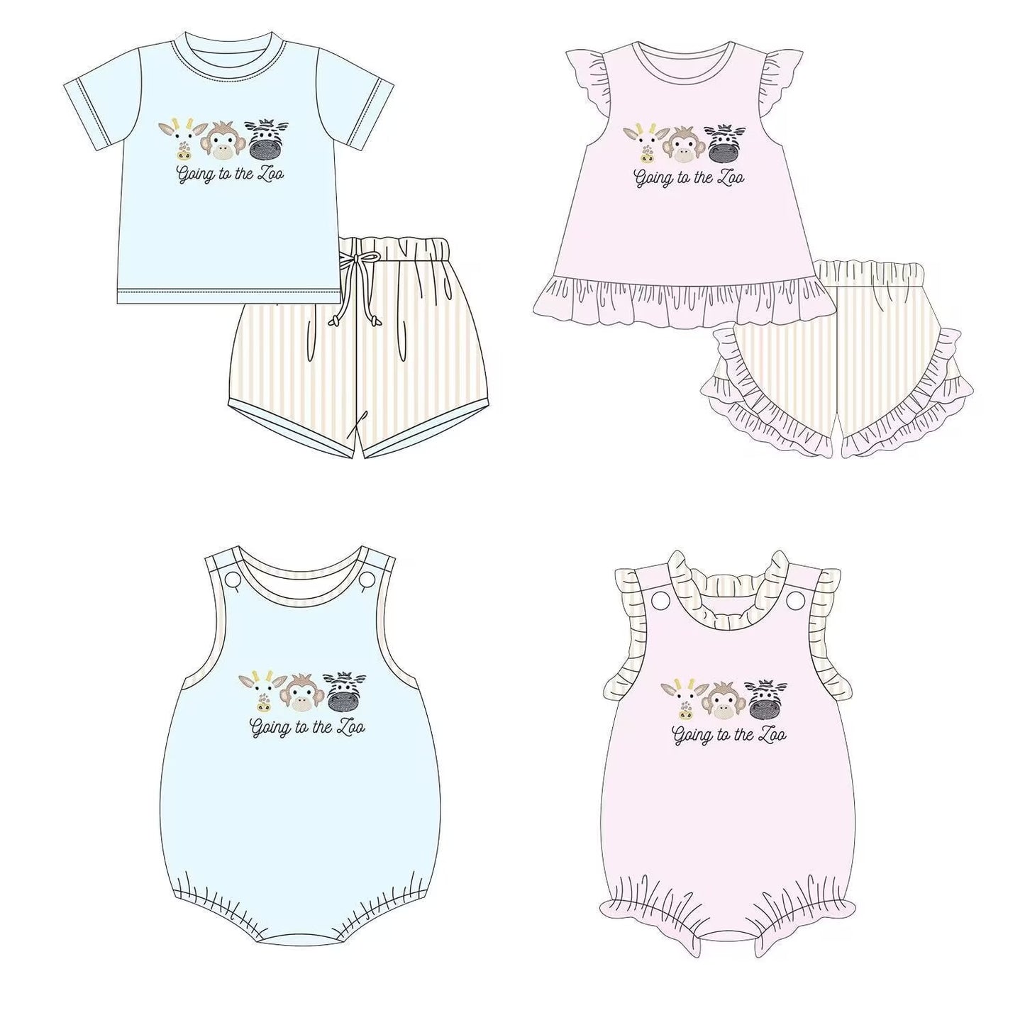 Custom moq 5 each style eta 6-7weeks baby girl clothes short sleeve shorts set 2 and rompers 2-25.8.28