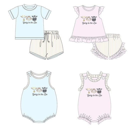 Custom moq 5 each style eta 6-7weeks baby girl clothes short sleeve shorts set 2 and rompers 2-25.8.28