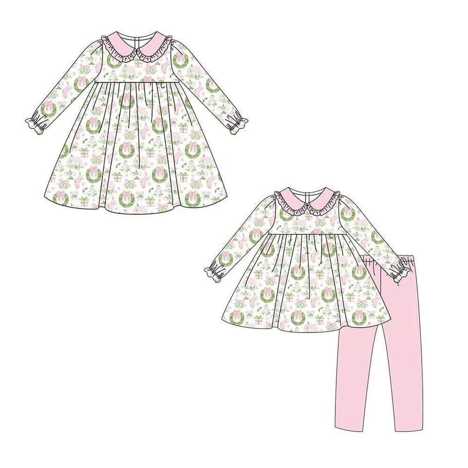 Custom moq 5 each style eta 6-7weeks baby girl clothes floral long sleeve sets and dress -25.8.4