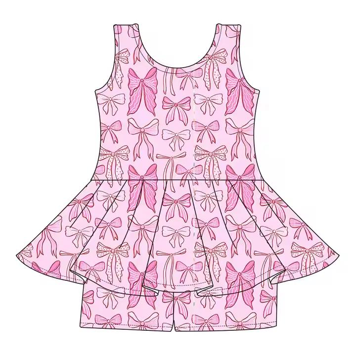 Custom moq 5 each style eta 6-7weeks baby girl clothes short sleeve shorts sets-25.7.24