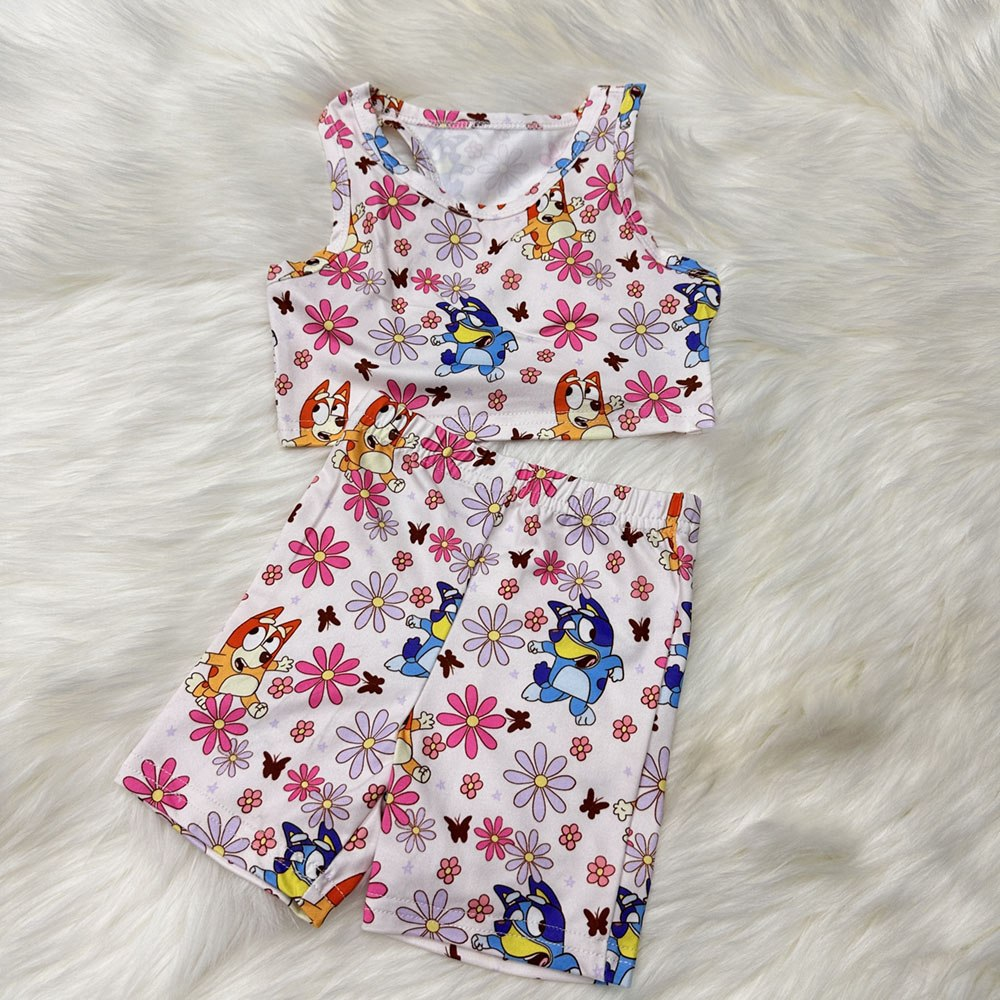 RTS NO MOQ Baby Girl Sleeveless shorts sets