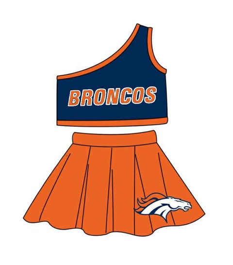 Custom moq 5 each style eta 6-7weeks baby girl clothes team orange sleeveless skirts sets-25.8.1